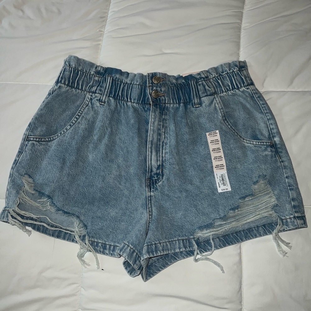 High Waist Denim Mom Shorts